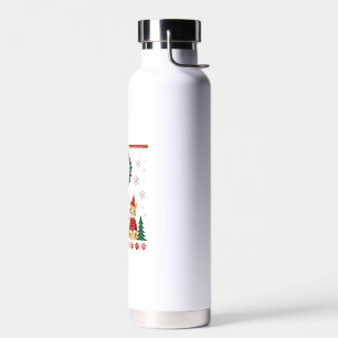 Three Cat Funny Christmas Cat Ugly Xmas Sweater Me Water Bottle