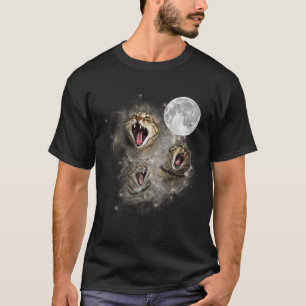 Three Cat Meow Moon Funny Weird Cursed Meme T-Shirt