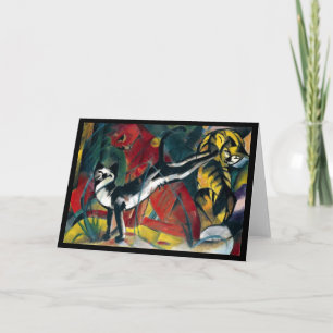 Three Cats by Franz Marc Greeting Card