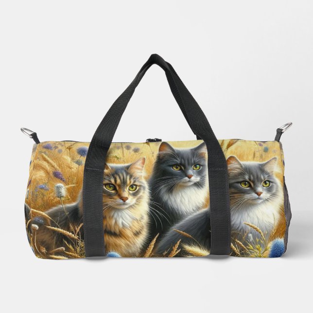 Three Cats / Cat Lover  Duffle Bag (Front)