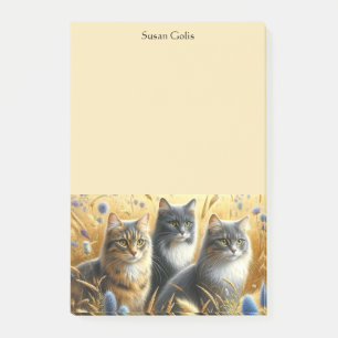 Three Cats Cat Lover Post-It Notes