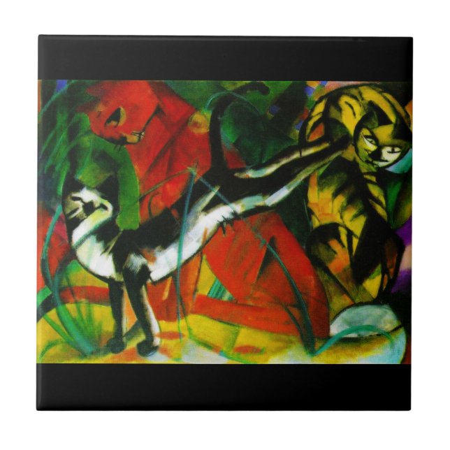 Three Cats Ceramic Tile (Front)