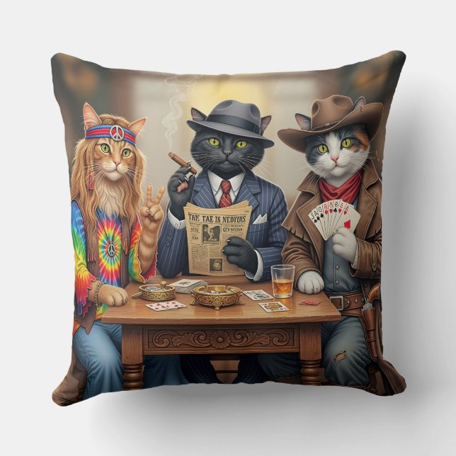Three Cats Cushion (Back)