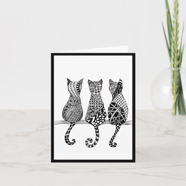Three Cats on a Branch Card (Front)