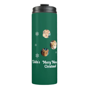 Three Cats Photos, Personalized Christmas Thermal Tumbler