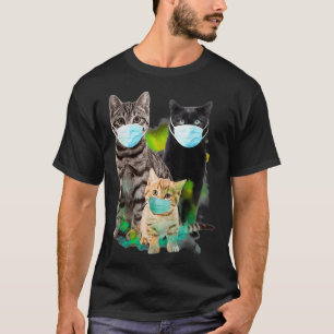 Three Cats Wear 2020 Quarantined Funny T-Shirt