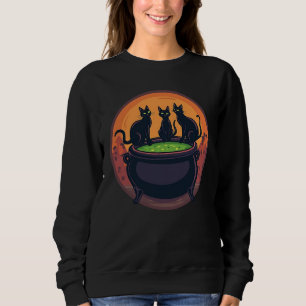 Three Cats & Witchy Vibe, Halloween aesthetic Sweatshirt