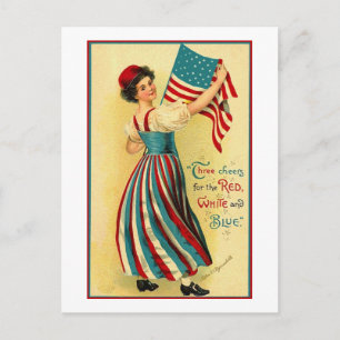Three Cheers for the Red, White and Blue Postcard