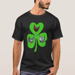 Three Chicken Shamrock St Patricks Day Irish Funny T-Shirt
