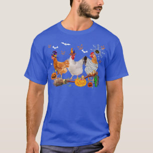 Three Chickens Halloween Mummy Witch Scary Pumpkin T-Shirt