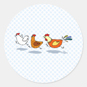 Three Chicks Classic Round Sticker