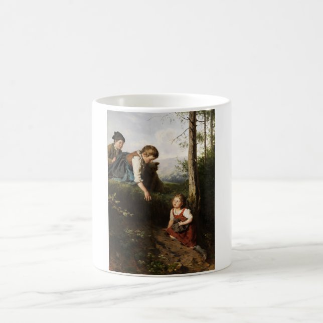 Three Children Picking Wild Berries in the Forest Coffee Mug (Center)