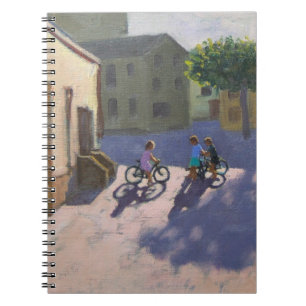Three children with bicycles Spain Notebook