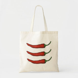 Three Chiles Hot Red Chilli Pepper Peppers Tote Bag