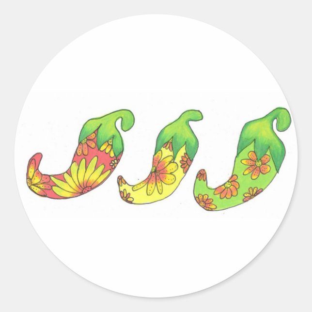 Three Chilis in a Row Classic Round Sticker (Front)