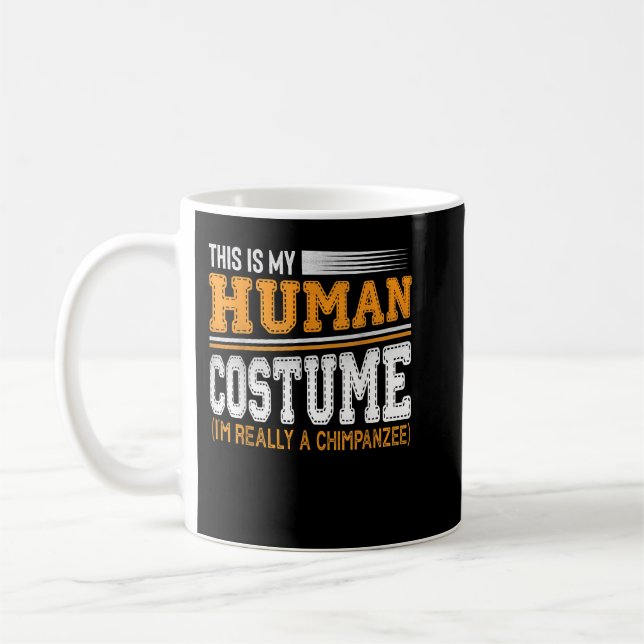 Three Chimpanzee Moon Funny 3 Chimps Howling Parod Coffee Mug (Left)