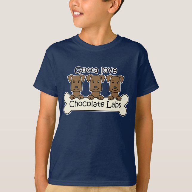 Three Chocolate Labs T-Shirt (Front)