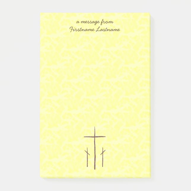 Three Christian Crosses Calvary Post-it Notes (Front)