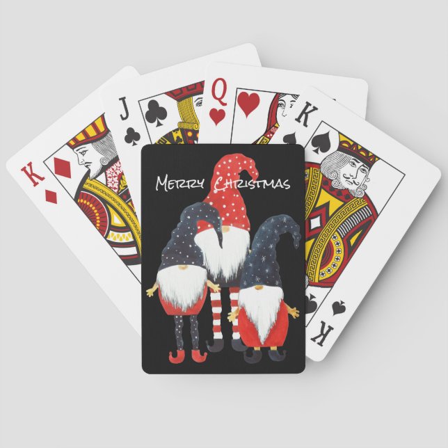 Three Christmas Elf  Playing Cards (Back)