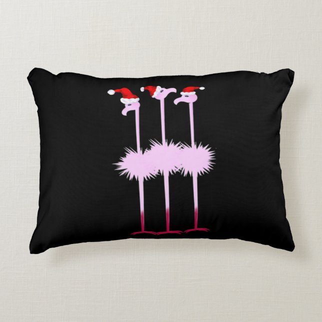 Three Christmas Flamingo Decorative Cushion (Front)