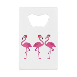 Three Christmas Flamingos