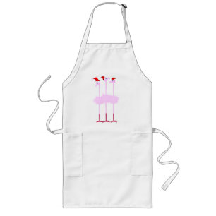 Three Christmas Flamingos Aprons