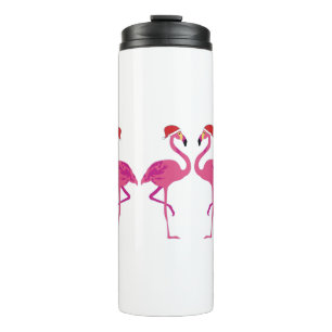 Three Christmas Flamingos Thermal Tumbler