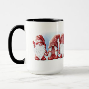 Three Christmas funny gnomes Coffee Mug