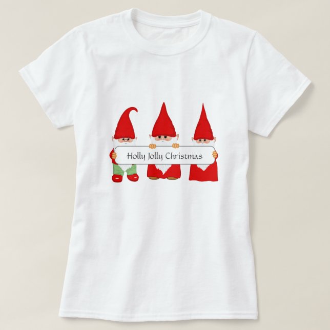 Three Christmas Gnomes T-Shirt (Design Front)