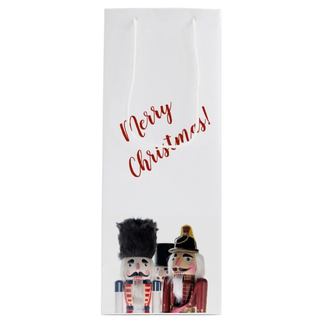 Three Christmas nutcrackers Wine Gift Bag (Front)