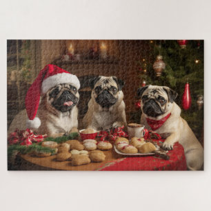 Three Christmas Pugs Jigsaw Puzzle