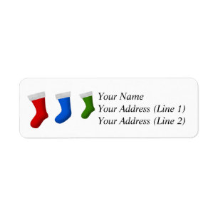 Three Christmas Stockings Return Address Label