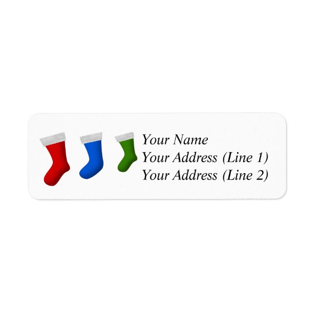 Three Christmas Stockings Return Address Label (Front)
