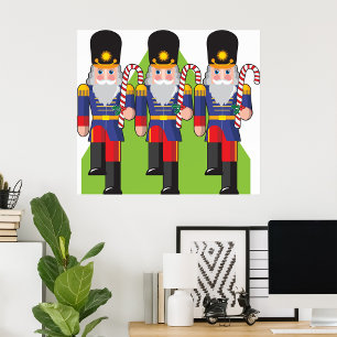 Three Christmas Toy Soldiers Poster
