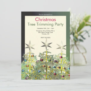 Three Christmas Trees Tree Trimming Party Invitation