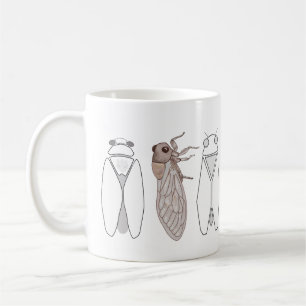 Three cicadas from Provence line drawing. Coffee Mug