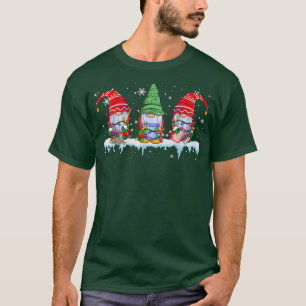 Three Cleaning Gnomes Funny Christmas Lights Gnome T-Shirt