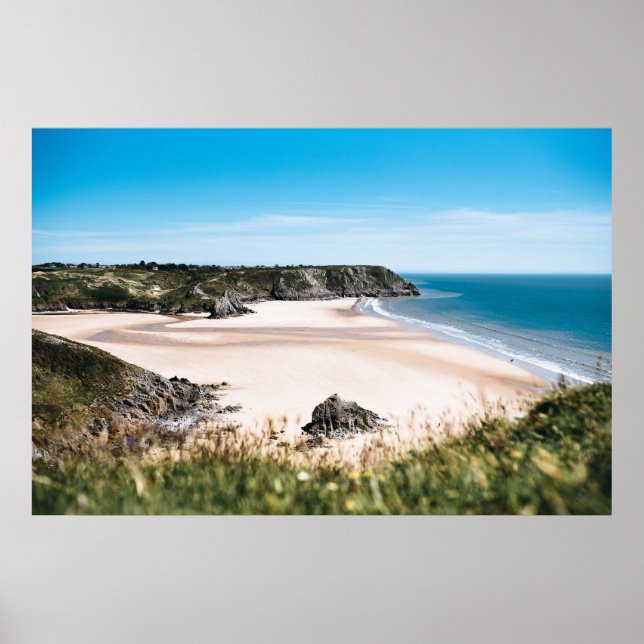 THREE CLIFFS BAY, GOWER, WALES POSTER (Front)