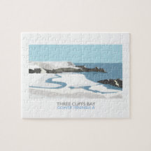 Three Cliffs Bay Winter Scene - Jigsaw Puzzle