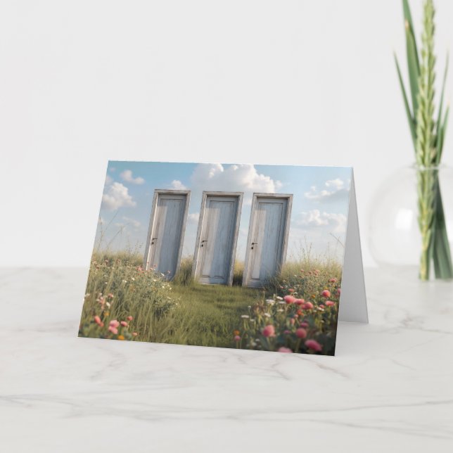 Three Closed Doors For Thinking of You Card (Front)