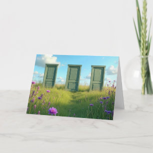 Three Closed Doors For Thinking of You Card