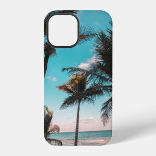 Three coconut trees on seashore iPhone 12 case