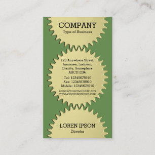 Three Cog Wheels - Moss Green Business Card