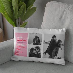  Three Collage Photo   Colourful Valentines Gift Lumbar Cushion