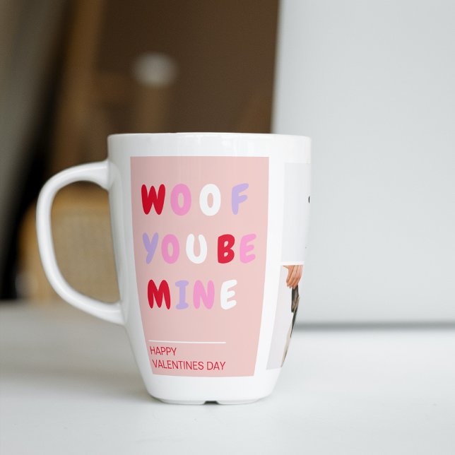  Three Collage Photo | Dog Valentines Gift  Latte Mug (Creator Uploaded)