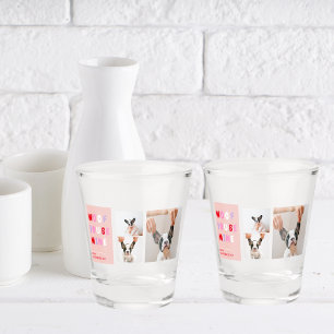  Three Collage Photo   Dog Valentines Gift  Shot Glass