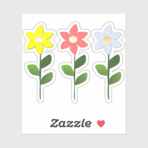 Three Color Flowers Sticker