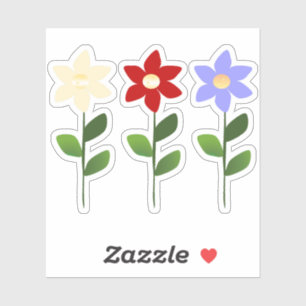 Three Color Flowers Sticker