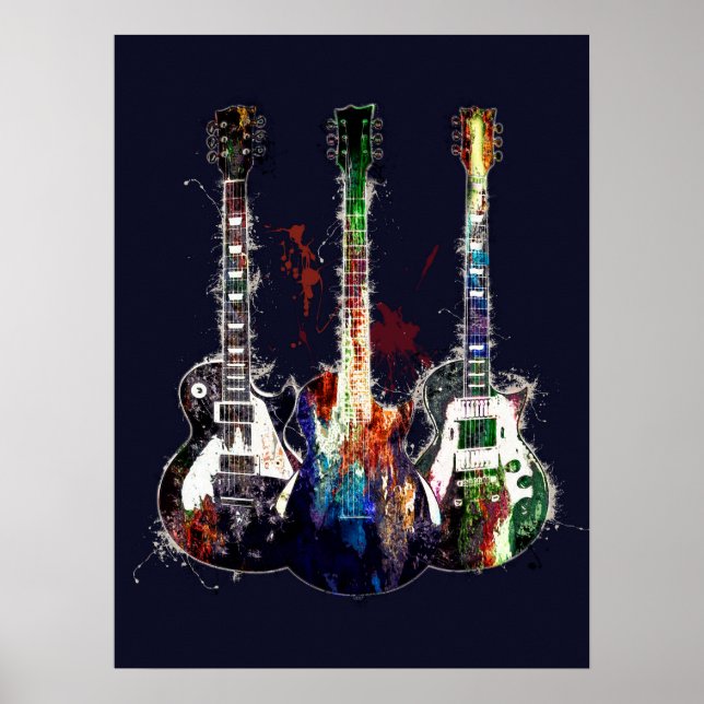 Three colored guitars poster (Front)
