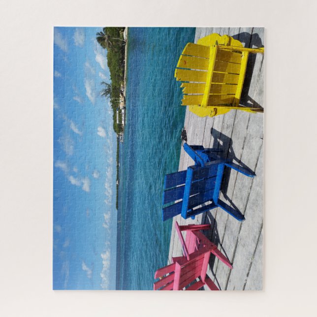 Three Colorful Chairs Jigsaw Puzzle (Vertical)